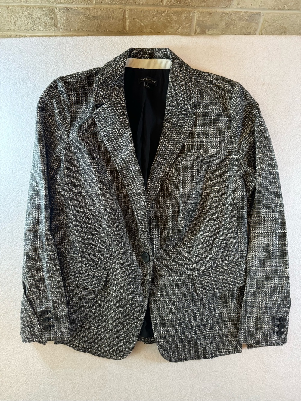 Lane Bryant Black & White Textured Women's Blazer